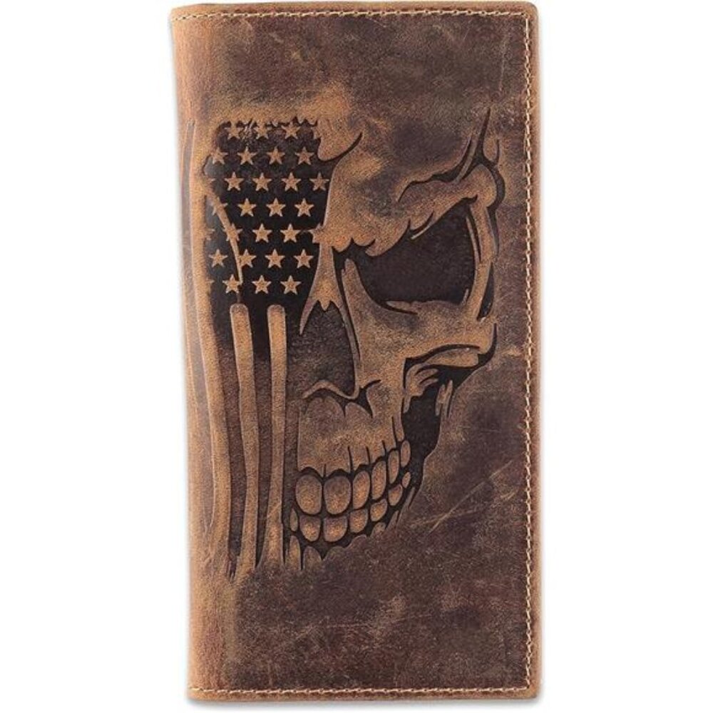 CLASSIC Men's RFID Vintage Look Genuine Leather Long Bifold Wallet - Picture 8 of 8